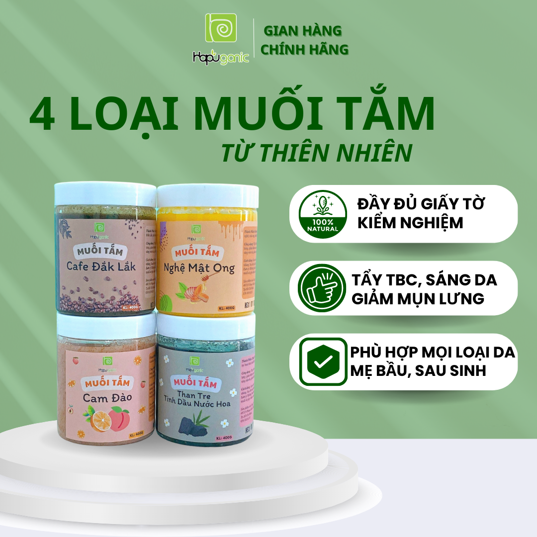 Muối Tắm Tẩy Da Chết Toàn Thân Bath Salt Scrub Hapuganic 400gr