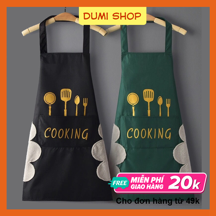 [HCM]Tạp Dề Cooking Có Túi Đựng Và Chỗ Lau Tay - Dumi Shop