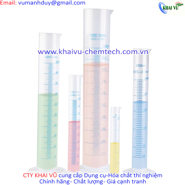 Ống đong NHỰA chịu nhiệt, dày, chia vạch xanh đo thể tích chính xác 500ml 1000ml