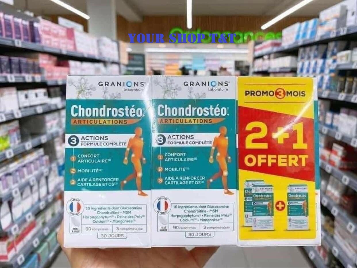 [Hàng Pháp] Viên Uống Bổ Xương Khớp Granions Chondrosteo Articulations Hỗ Trợ Giảm Đau Khớp, Tê Mỏi Tay Chân