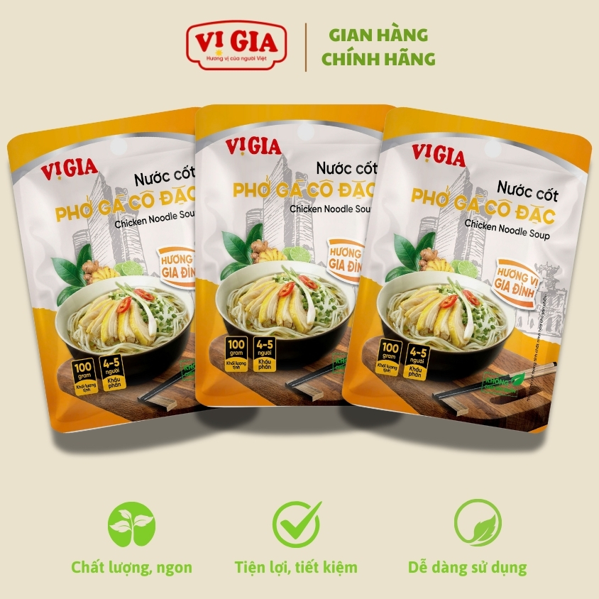 Nước Cốt Phở Gà cô đặc Vị Gia 100g, an toàn, thơm ngon, chuẩn vị