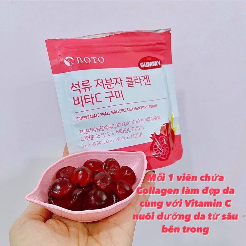 Kẹo dẻo collagen lựu boto hàn quốc - kẹo dẻo gummy collagen 30 viên
