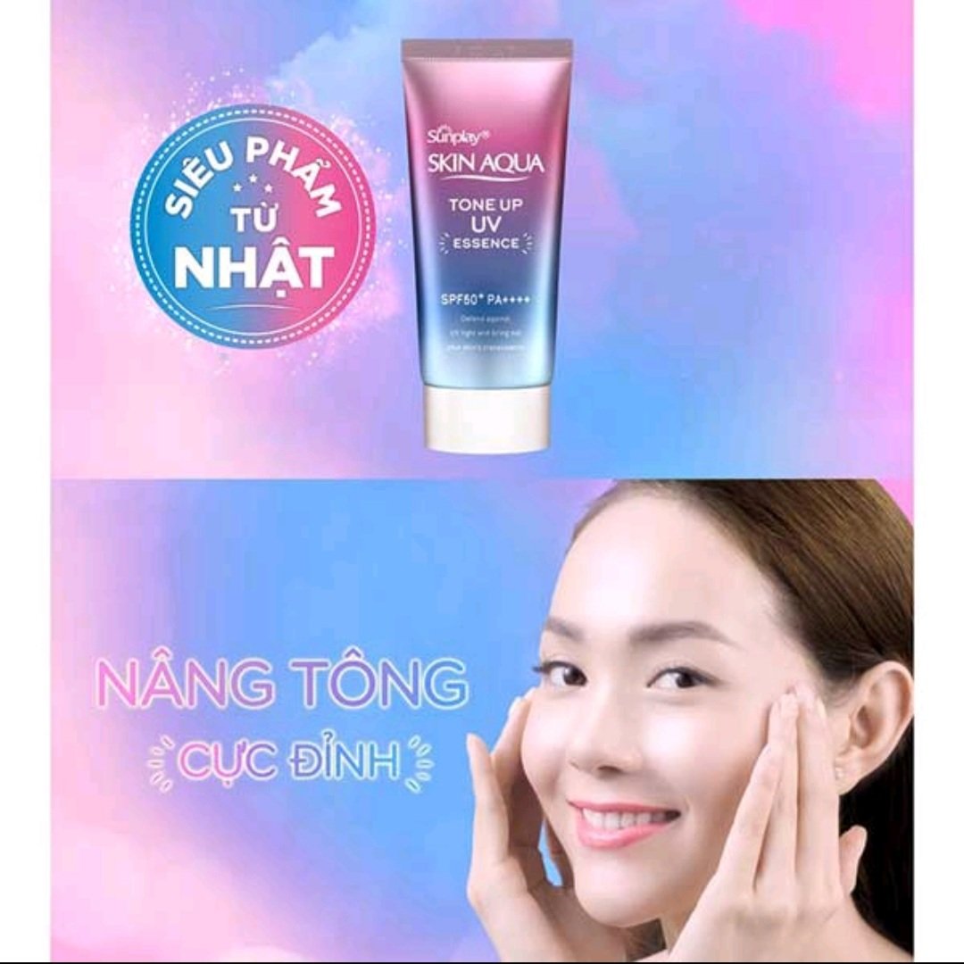 Skin Aqua Tone Up UV Essence SPF50+ PA++++ - Kem chống nắng nâng tone da Sunplay