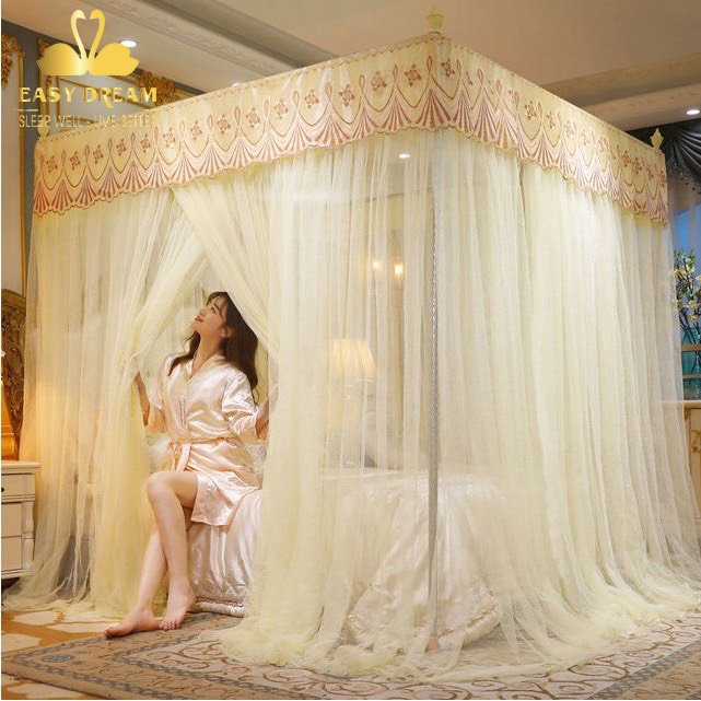 [HCM]XẢ KHO BÁN LỖ  Màn ( mùng ) khung không khoan tường cao cấp khung inox -vải tuyn mắt nhỏ chống muỗi ( màn +khung ) Easy Dream