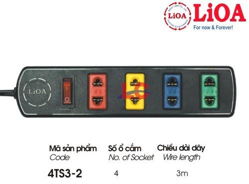Ổ cắm lioa - 4ts - dây dài 3m - màu đen
