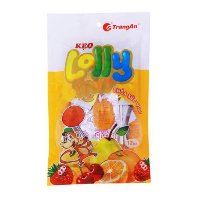 Kẹo mút trái cây lolly tràng an gói 72g 12 que