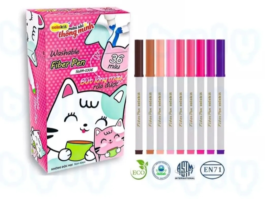 Bút lông màu fiber pen 36 màu colokit thiên long