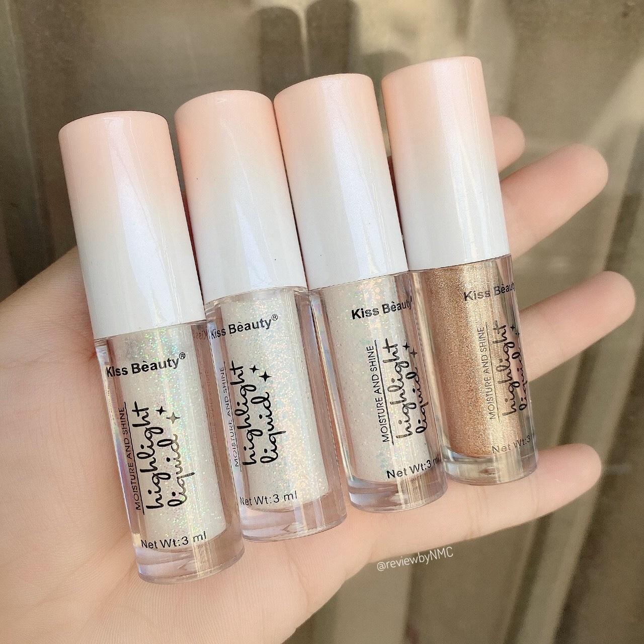 Set 4 cây nhũ mắt kim tuyến Kiss Beauty Highlight Liquid Set 4 cây nhũ mắt Set 4 cây kim tuyến Set trang điểm mắt Nhũ mắt Nhu mat Set nhu mat cho đôi mắt thêm phần rạng rỡ