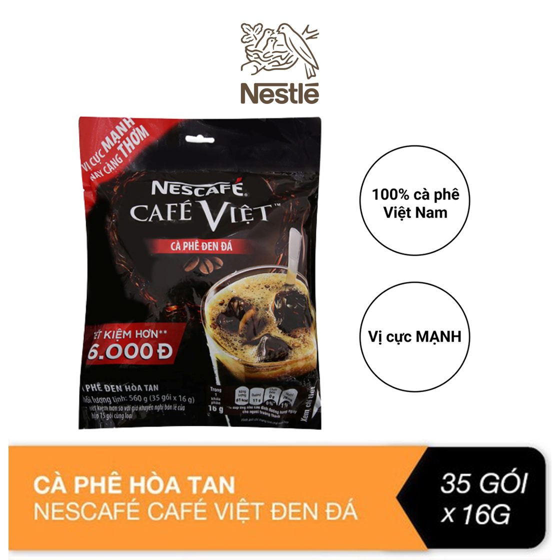 Cà phê đen đá cà phê việt nescafé việt - gói 560g - 12411386