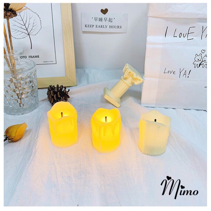 Đèn trang trí hình nến decor trang trí tiệc, nhà cửa ánh sáng nhẹ nhàng chạy bằng pin điện tử 3.6X5cm Mimomart HN