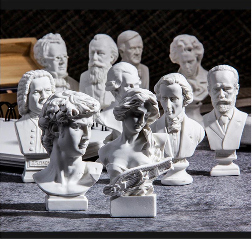 Bộ 10 tượng mini trang trí nhựa thạch cao