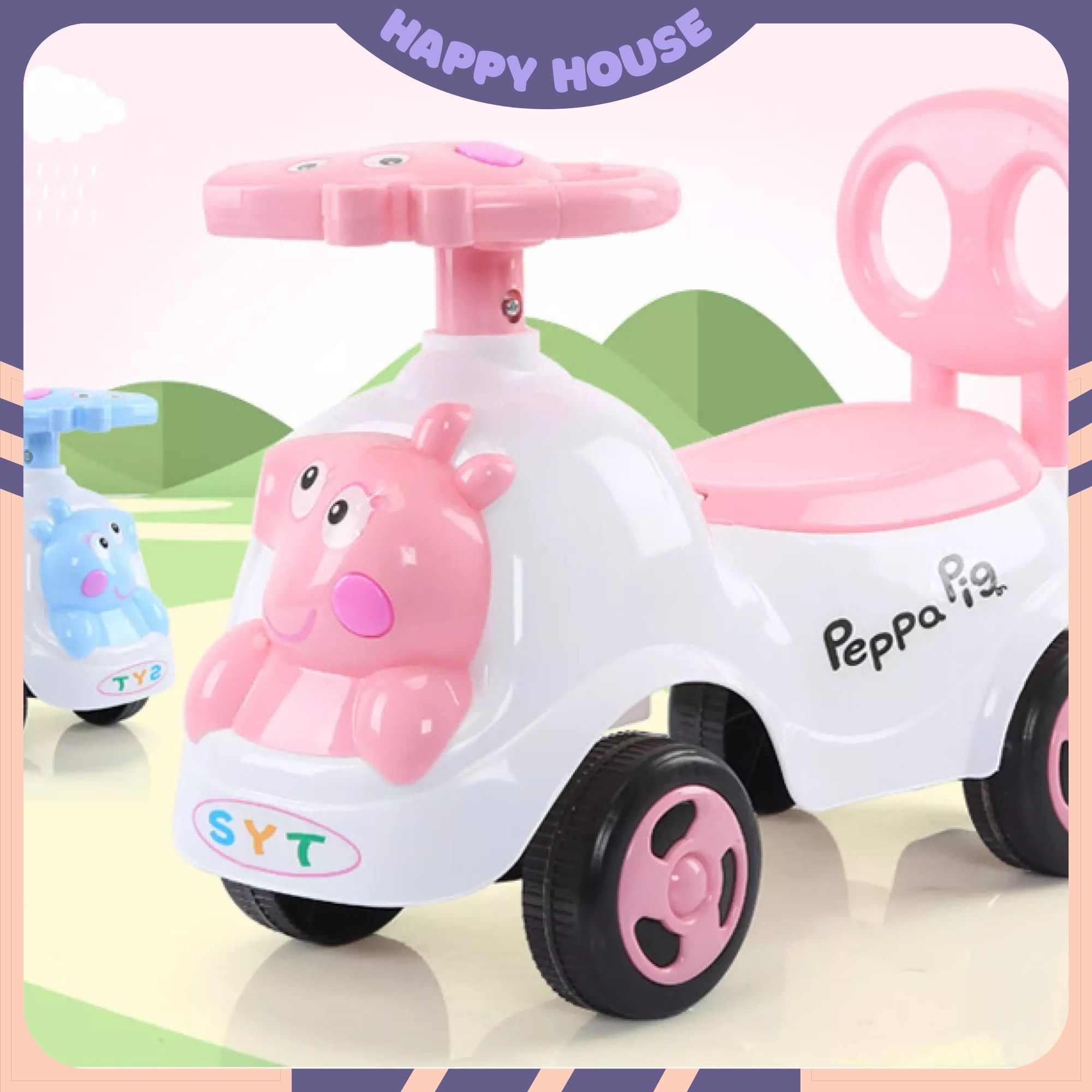 Xe Chòi Chân Heo Peppa, Xe Tập Đi Cho Bé, Đồ Chơi Hoạt Động Ngoài Trời Giúp Bé Tăng Khả Năng Vận Động