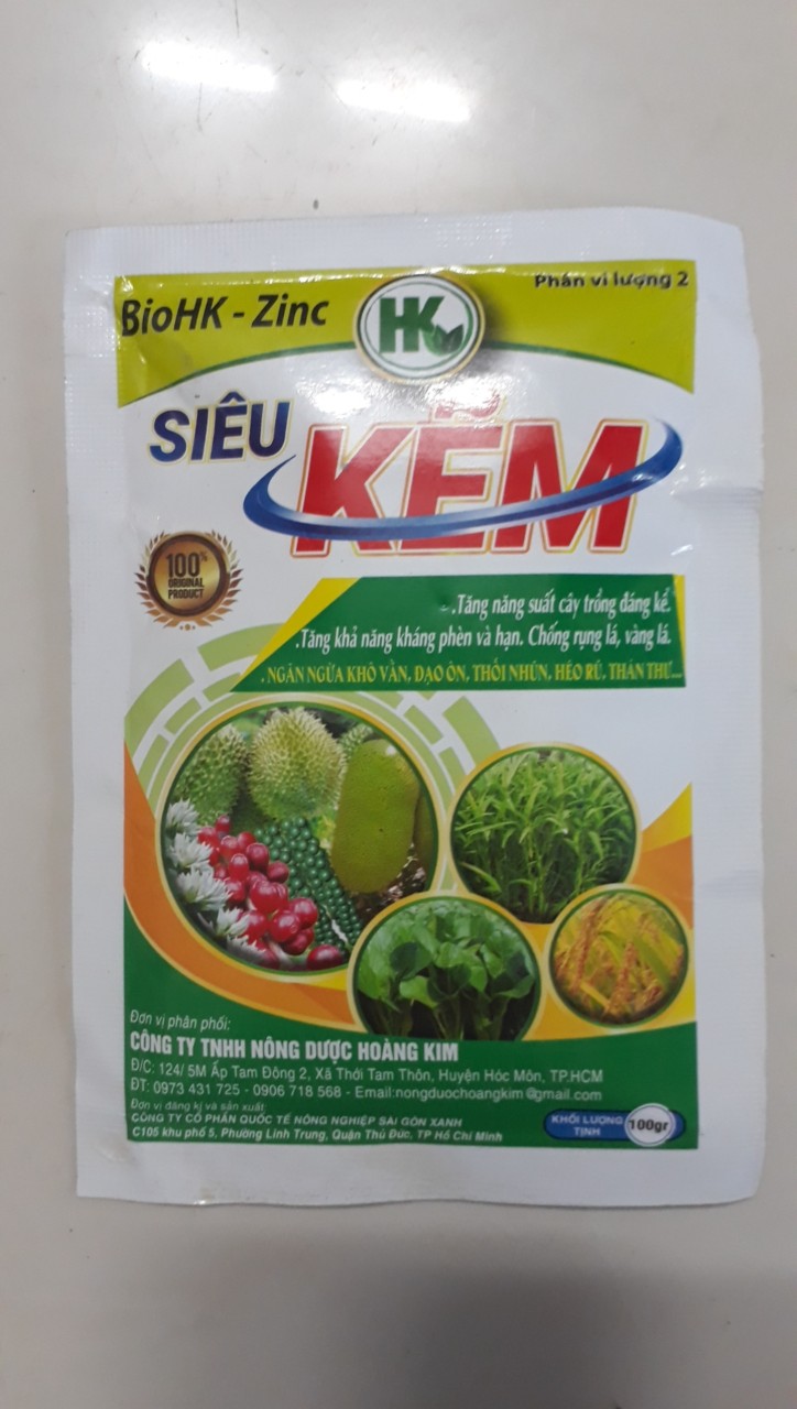 [HCM]SIÊU KẼM Chuyên dùng cho các loại cây trông THÀNH PHẦN: Zn: 15.000 ppm. Và các phụ gia đặc biệt khác.