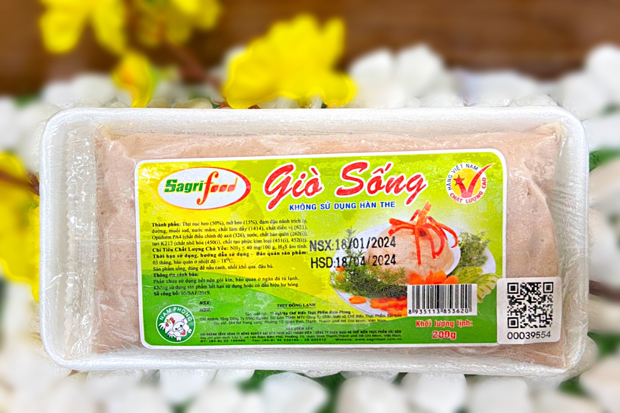 Giò sống heo 200gr - [Giao Ngay Tại HCM]