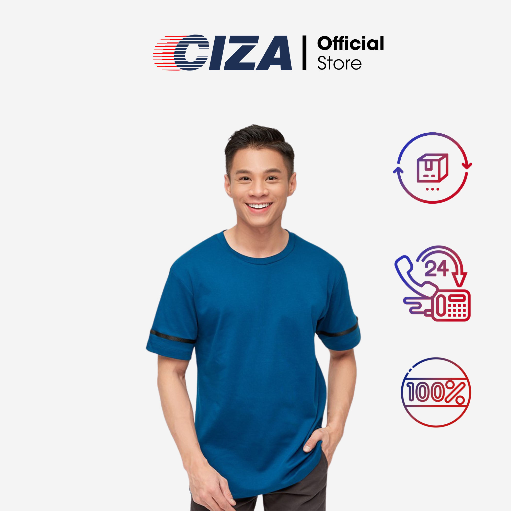Áo thun ngắn cộc tay nam CIZA cổ tròn vải thun cotton cao cấp thoáng mát size S M L XL ATNR09