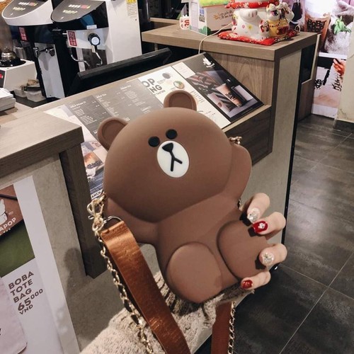 Túi đeo hình gấu nâu - túi đeo chéo gấu brown nhỏ gọn, thời trang