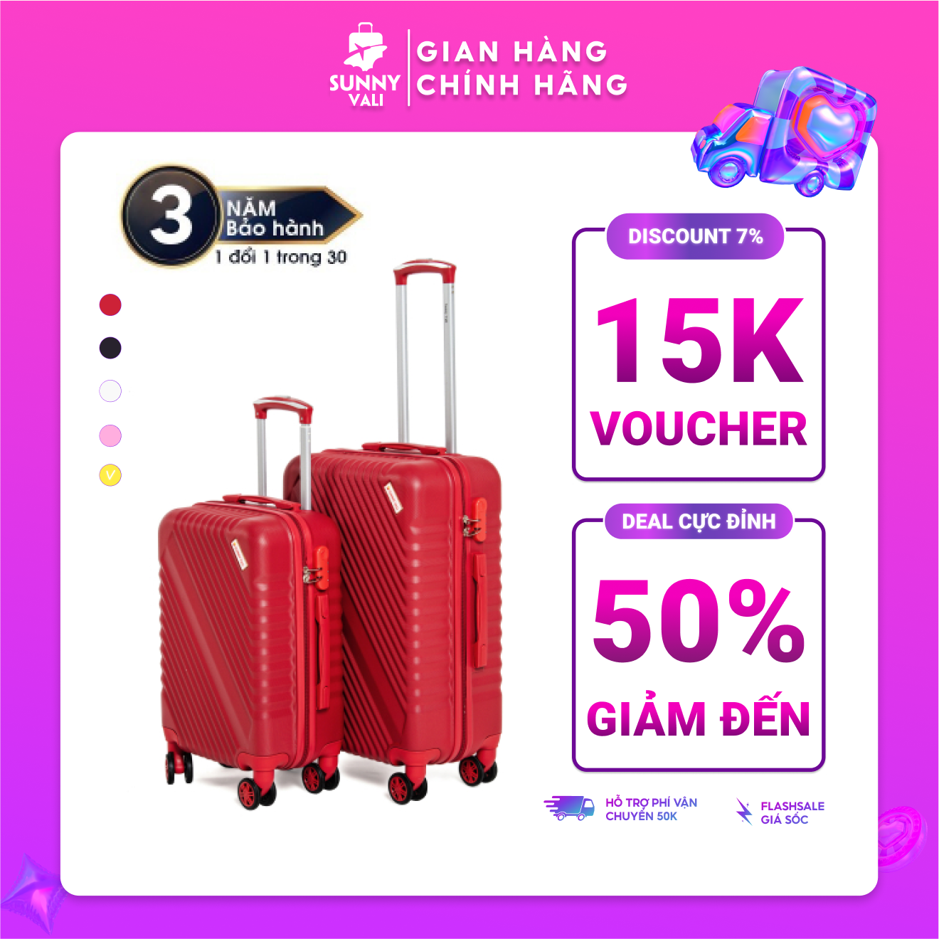 Vali kéo du lịch SUNNY SV05 - Vali kéo nam nữ du lịch 20 - 24 inch chống va đập chống trầy xước