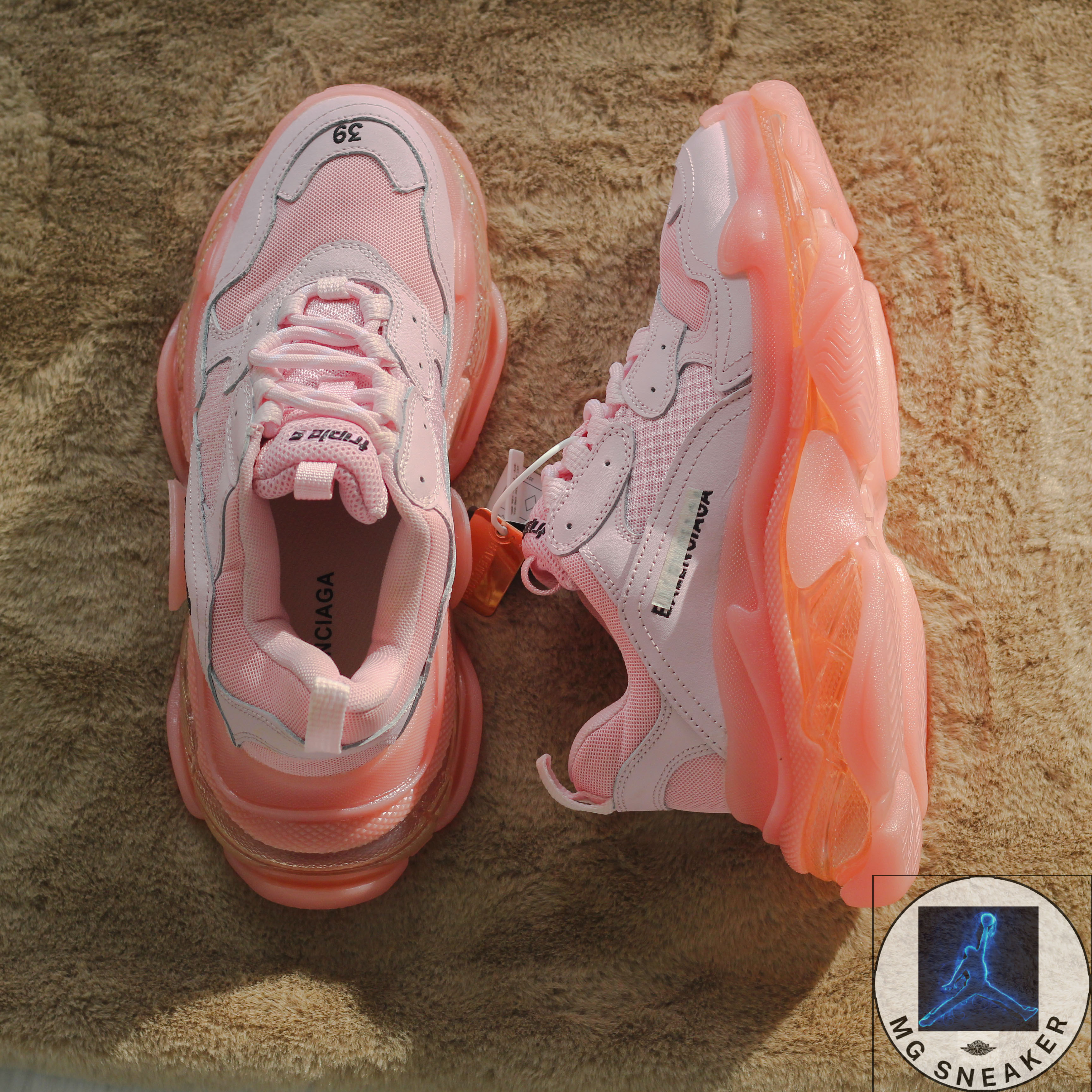 Giày thể thao Sneaker Ba len đế khí hồng đào