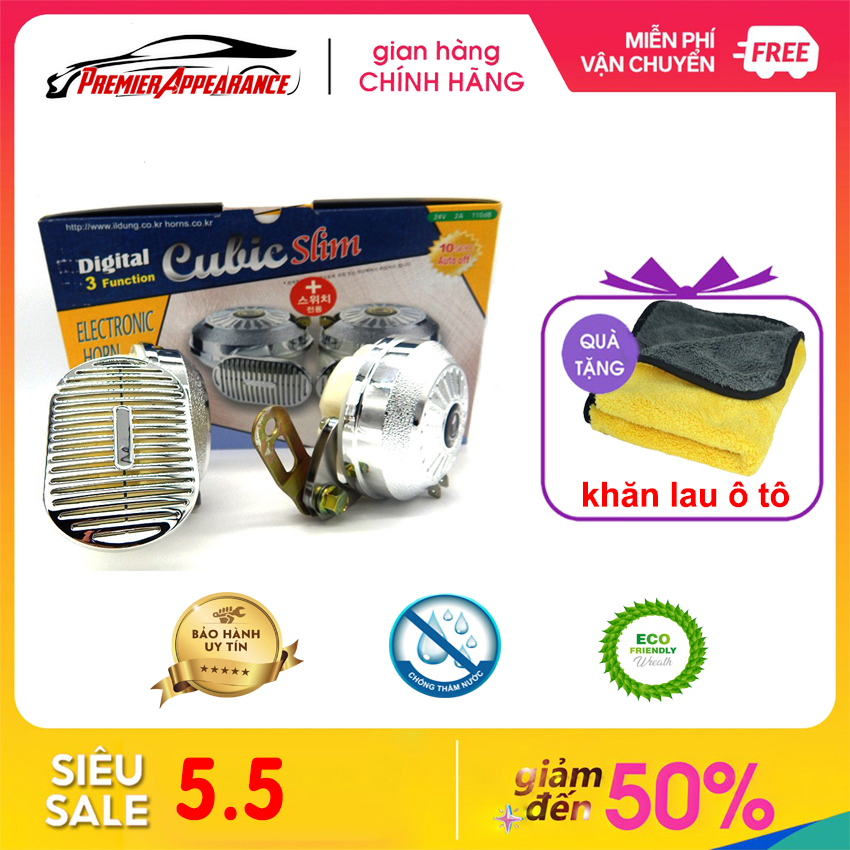 Còi ngân 3 tiếng hàn quốc12v, 24v ph01- hàng nhập khẩu, chất liệu cao cấp bền lâu, âm trong, vang to, chống nước, hàng chuẩn chất lượng