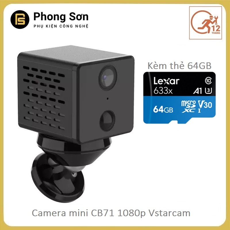 Camera Mini IP Vstarcam CB71 WiFi 2.0 1080P,  Giám Sát Hành Trình Ô Tô, Kèm thẻ 64GB  ,Chính Hãng