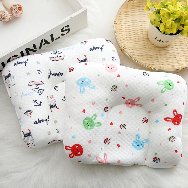 (Mẫu mới) Minbee Kids - Gối lõm gối bông mềm chống méo đầu phù hợp cho trẻ sơ sinh có thành chặn