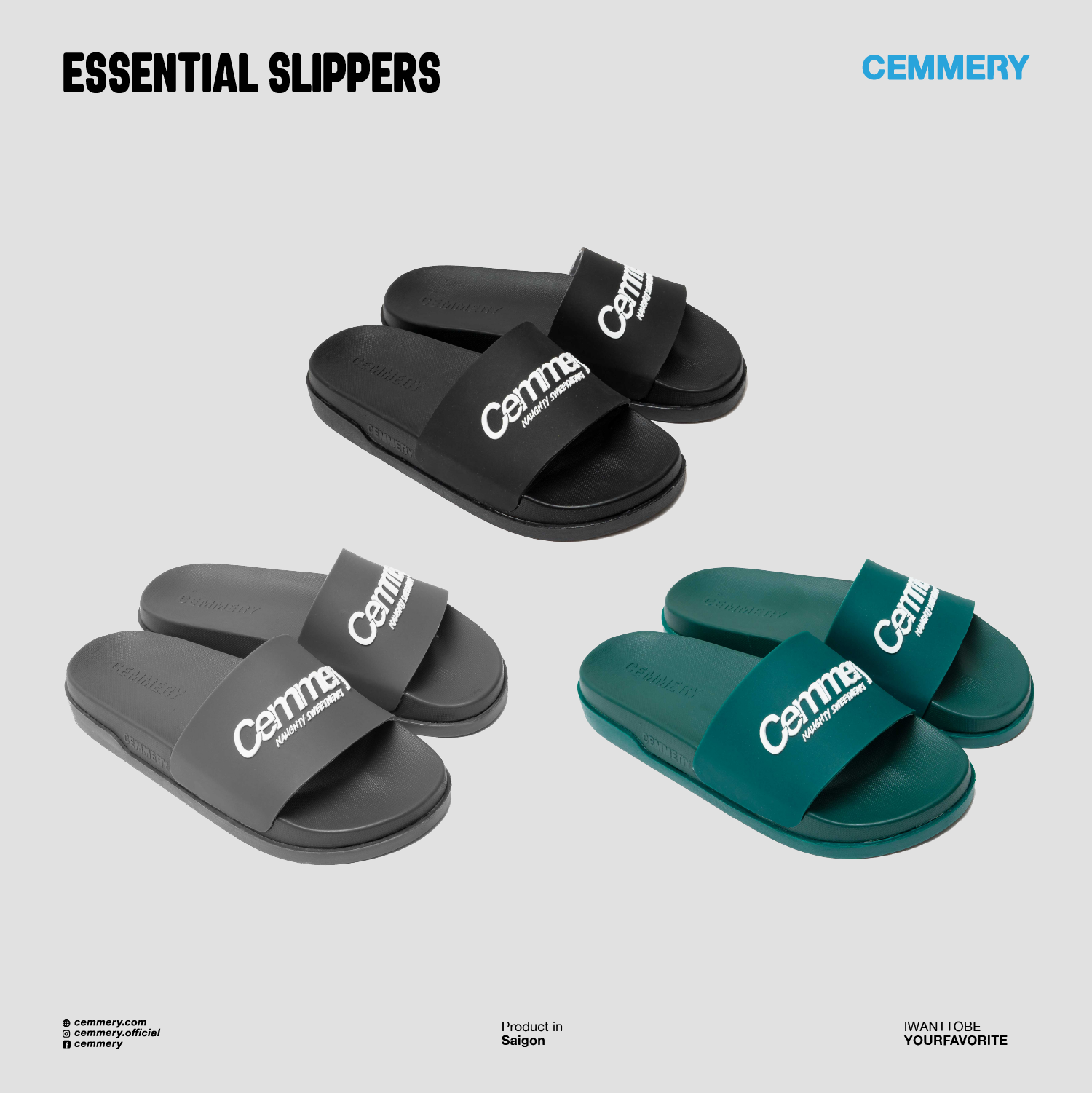 Dép quai ngang localbrand cemmery "essential slippers" # 3 color