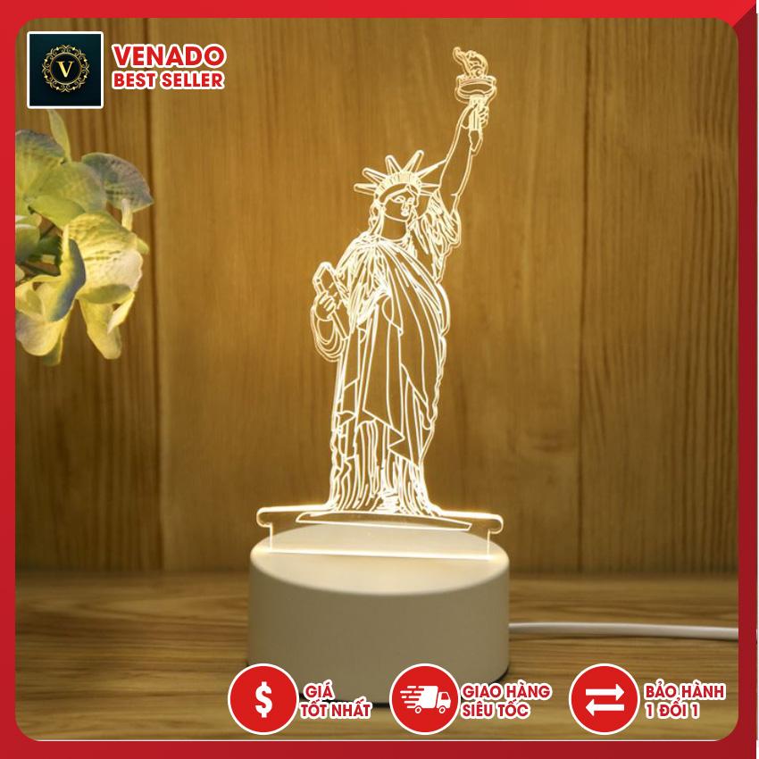 Đèn ngủ Mica led 3D hình Nữ thần tự do, đèn trang trí để bàn, đèn thông minh mica 3d cực đẹp quà tặng độc đáo cho bạn bè và người thân