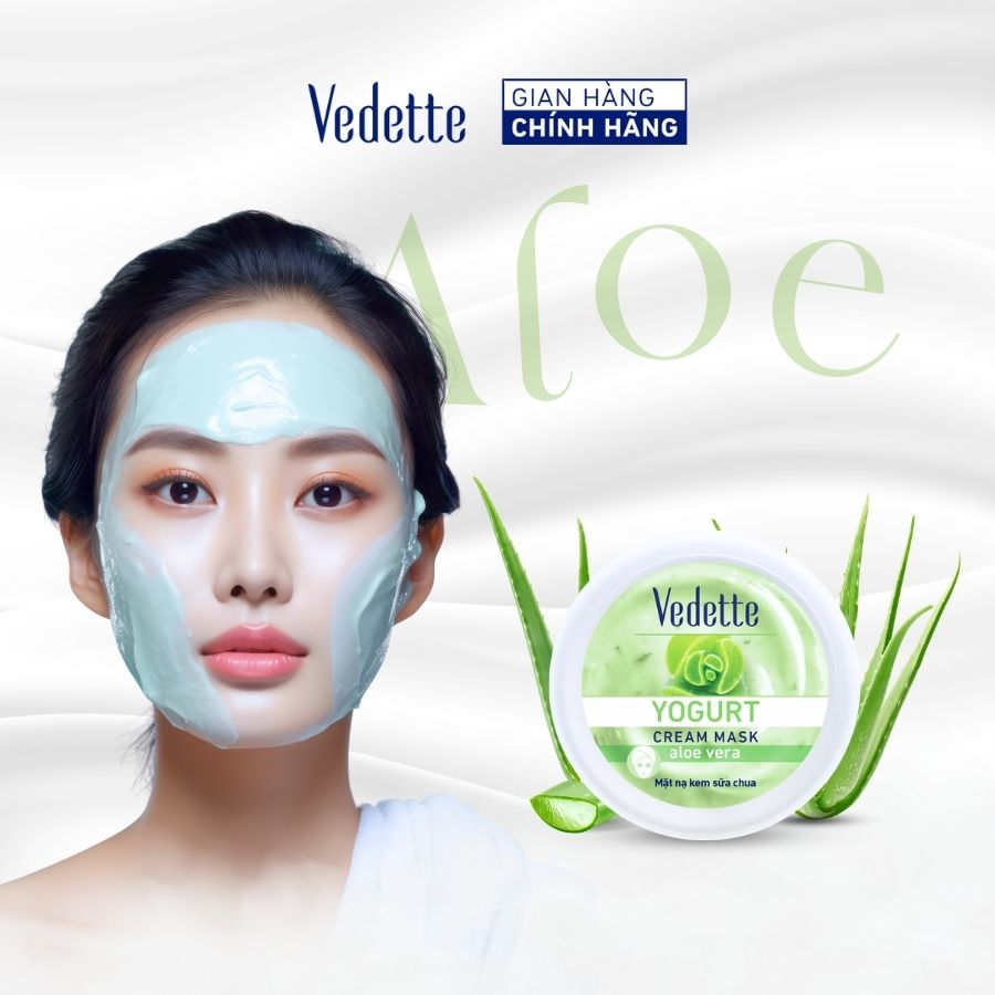 [MUA 2 TẶNG 1 MẶT NẠ 22ML] Mặt nạ kem sữa chua Vedette Nha Đam 120ml (TPM143)