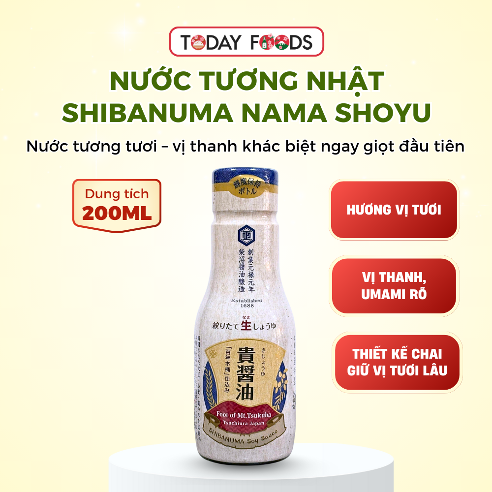 Nước tương Nhật Shibanuma Nama Shoyu 200ml – Nước tương tươi vị thanh tự nhiên
