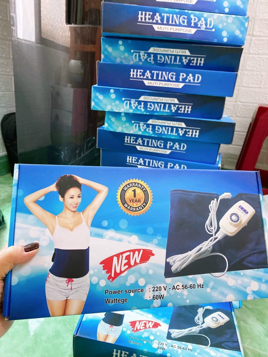 Đai quấn nóng giảm mỡ Heating Pad- free size-Giảm mở bụng eo đùi bắp chân -kết hợp tinh dầu hủy mỡ và bột cần tây để tăng hiệu quả