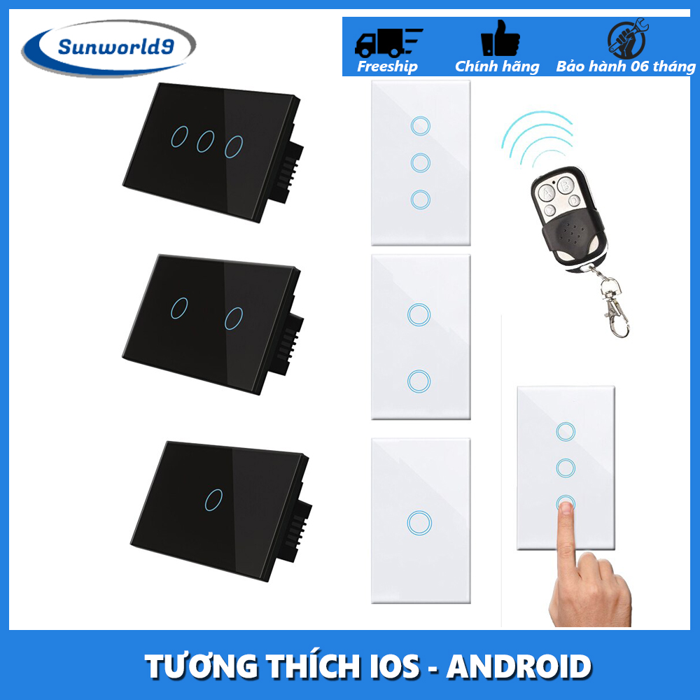 Công tắc Wifi Cảm Ứng, Công tắc thông minh, Công Tắc Wifi RF433 Tuya Smart Life 2,3,4 Nút, Thiết kế Hiện Đại, Sang trọng, Tương thích với các thiết bị thông minh Google Home và Alexa