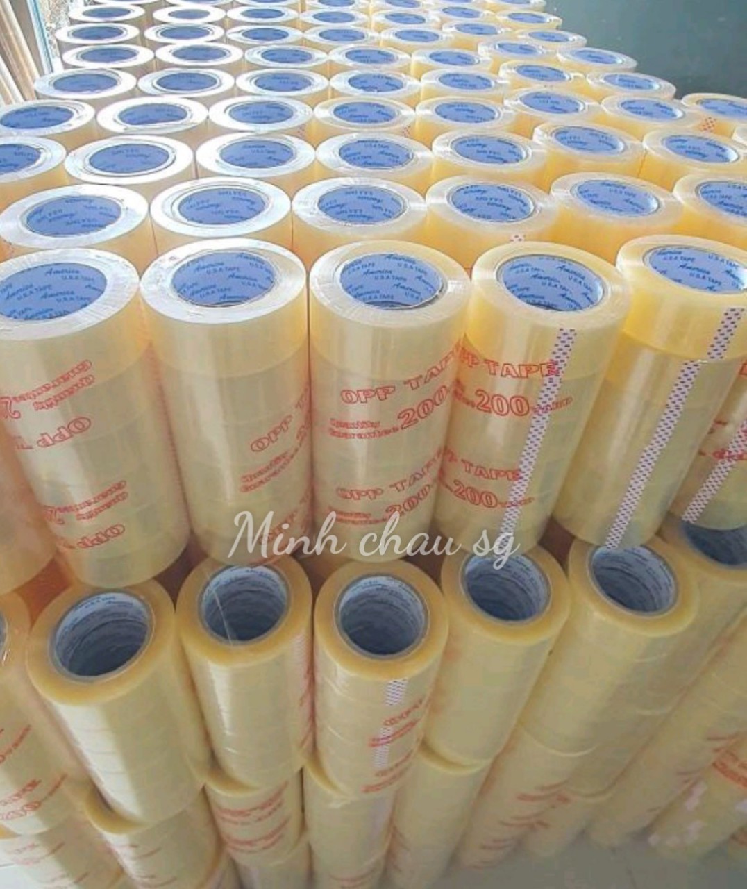 1 cuộn băng keo dán thùng siêu dính 200ya , băng keo trong / băng keo đục lõi mỏng