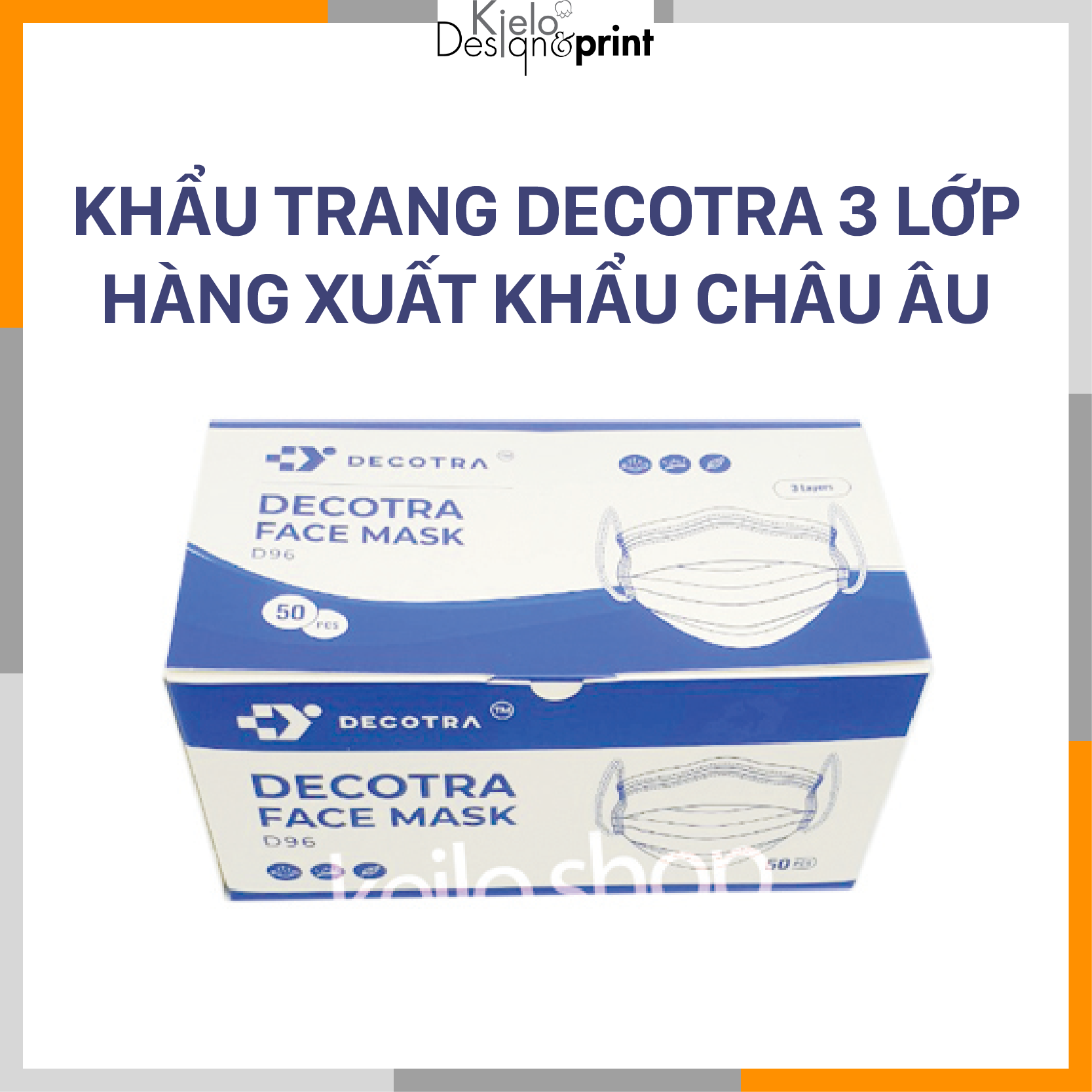 [HCM]Khẩu trang y tế Decotra Dlus 3 lớp Kháng khuẩn 96% xuất khẩu Mỹ hộp 50 cái
