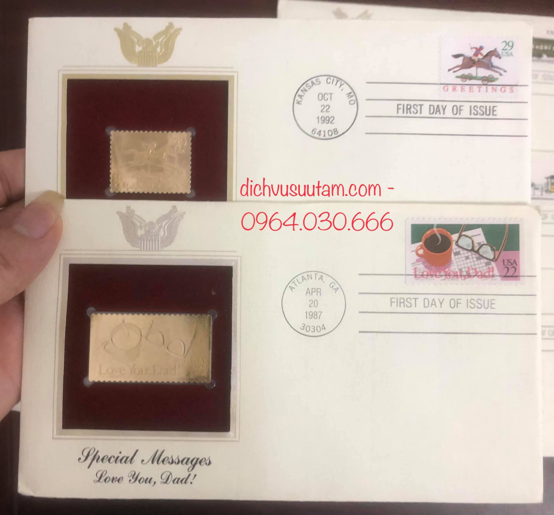 FDC tem mạ vàng chủ đề ngẫu nhiên