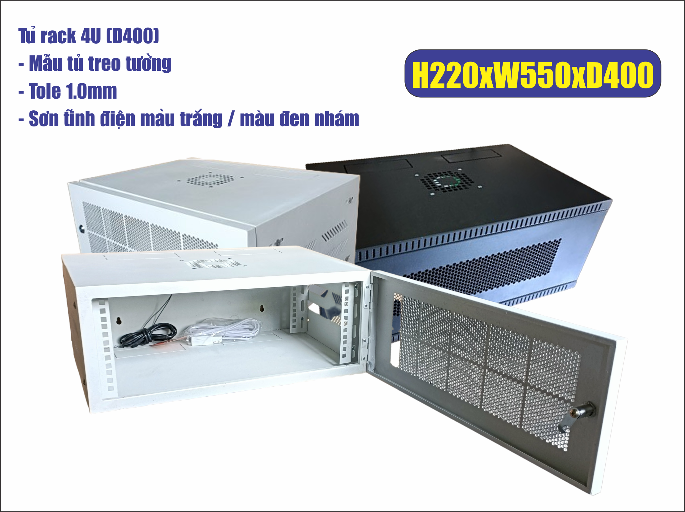 Tủ rack 4u treo tường - mẫu treo tường