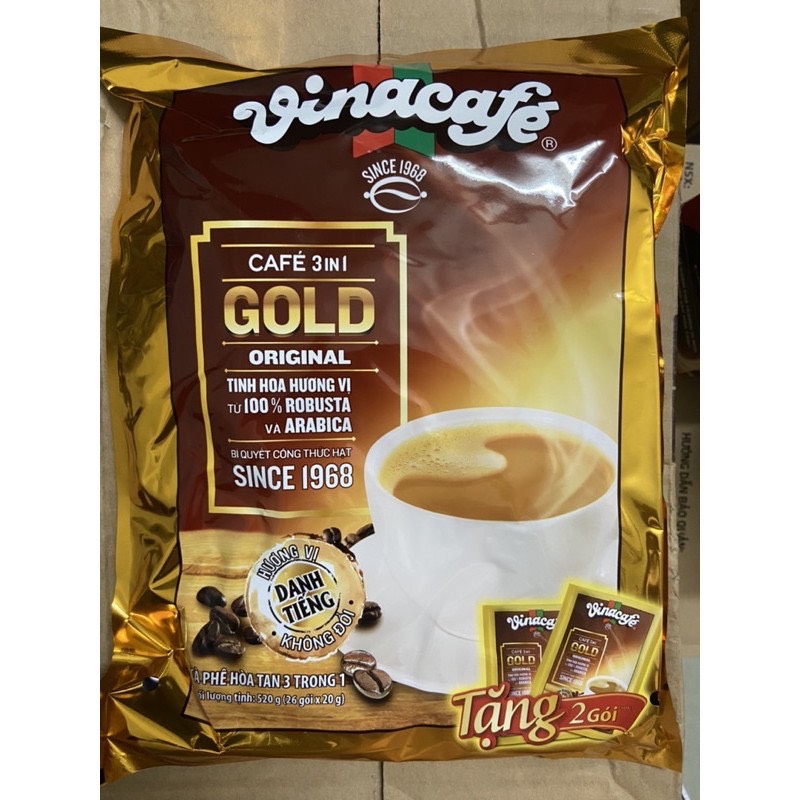 Cà Phê Sữa Vinacafe Gold Original - Bịch 24 gói x 20gr