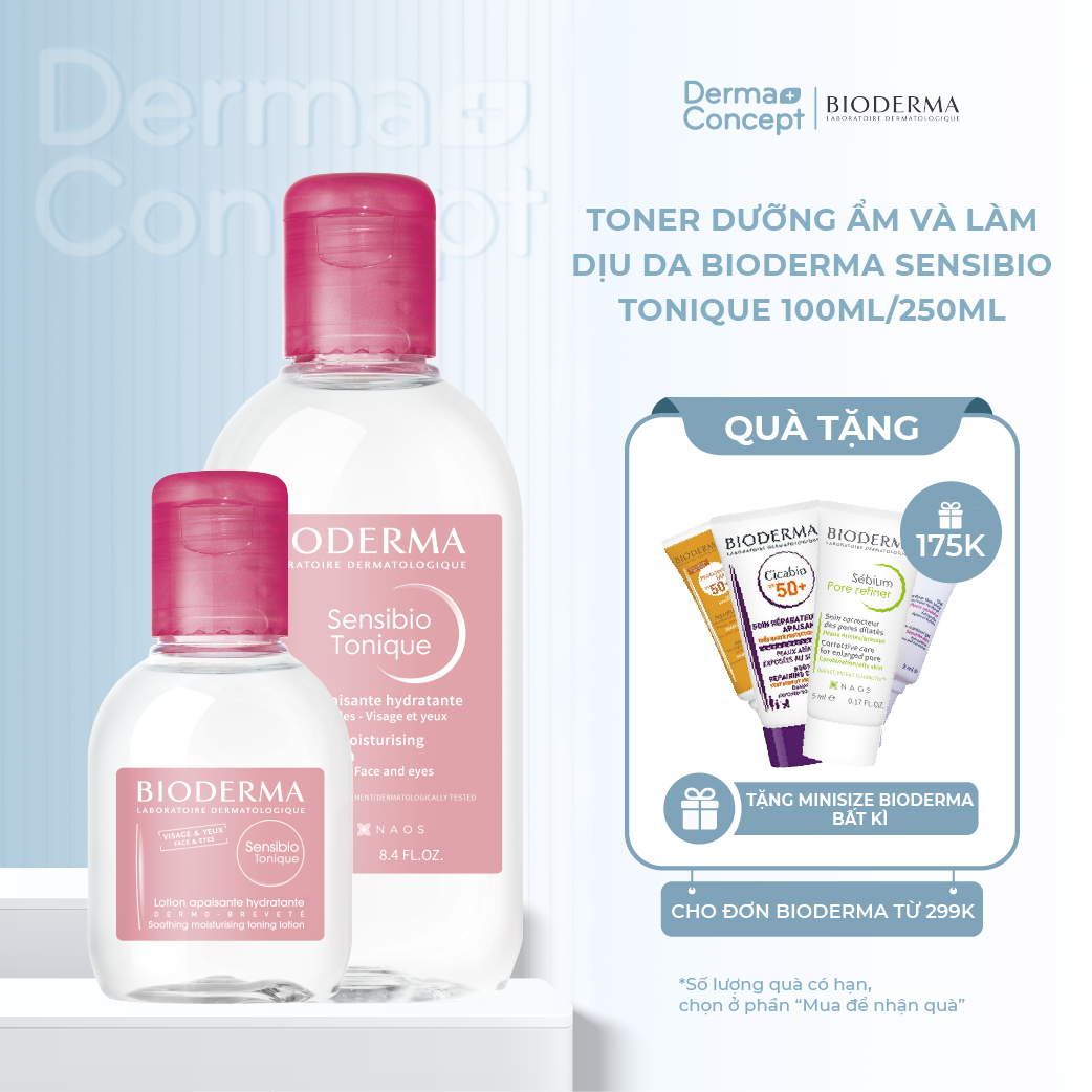 Toner dưỡng ẩm và làm dịu da Bioderma Sensibio Tonique 100ml/250ml