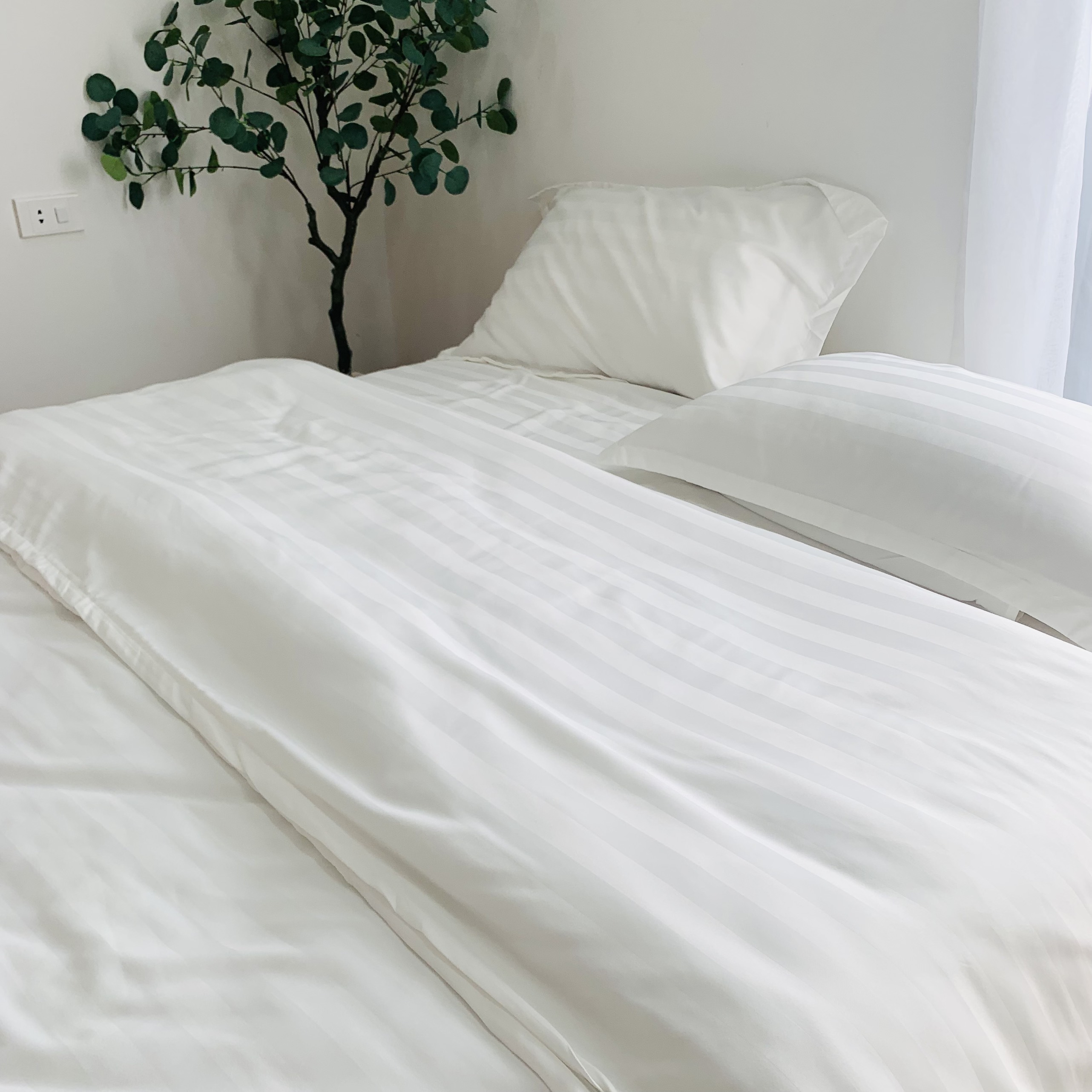 Bộ chăn ga gối khách sạn kẻ sọc 3F Lidaco