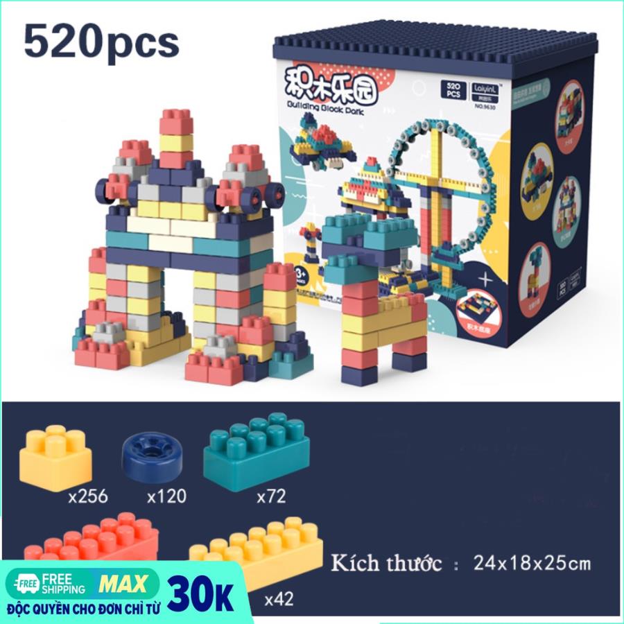 Bộ xếp hình lego 520 chi tiết- Đồ chơi lắp ghép phát triển trẻ toàn diện - Bộ xếp hình Lego Vòng Quay Khồng Lồ