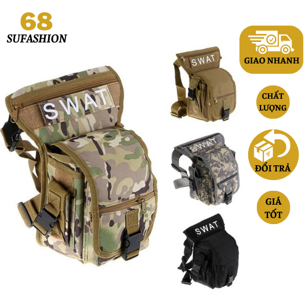 Túi Đeo Hông, Đùi SWAT Đi Phượt Đựng Dụng Cụ Vải Bố Bền Đẹp Chống Thấm Nhẹ