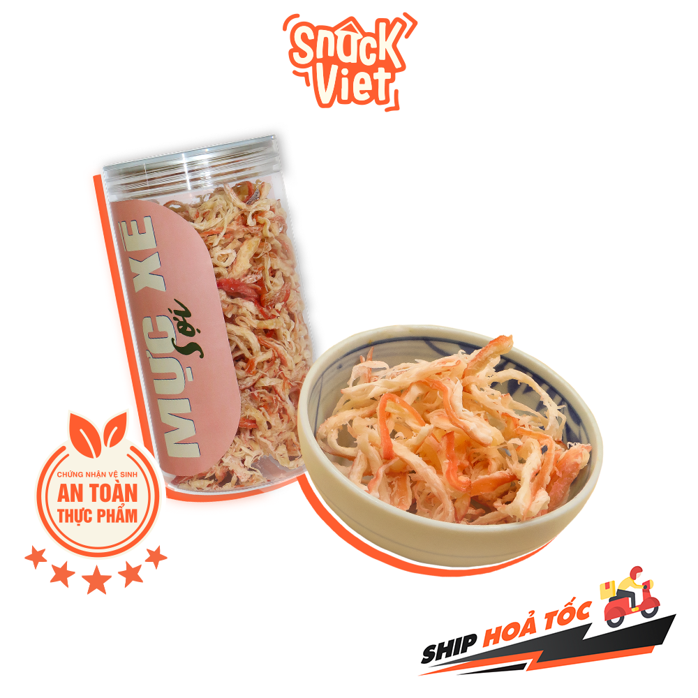 Mực xé sợi thợ sấy - hũ 200g đồ ăn vặt sài gòn cực ngon, cực rẻ 😱