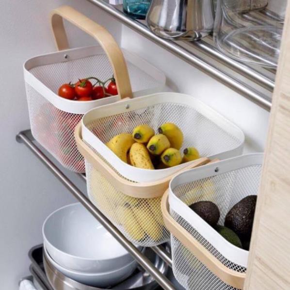 Giỏ Đựng Đồ Quai Gỗ Risatorp Ikea