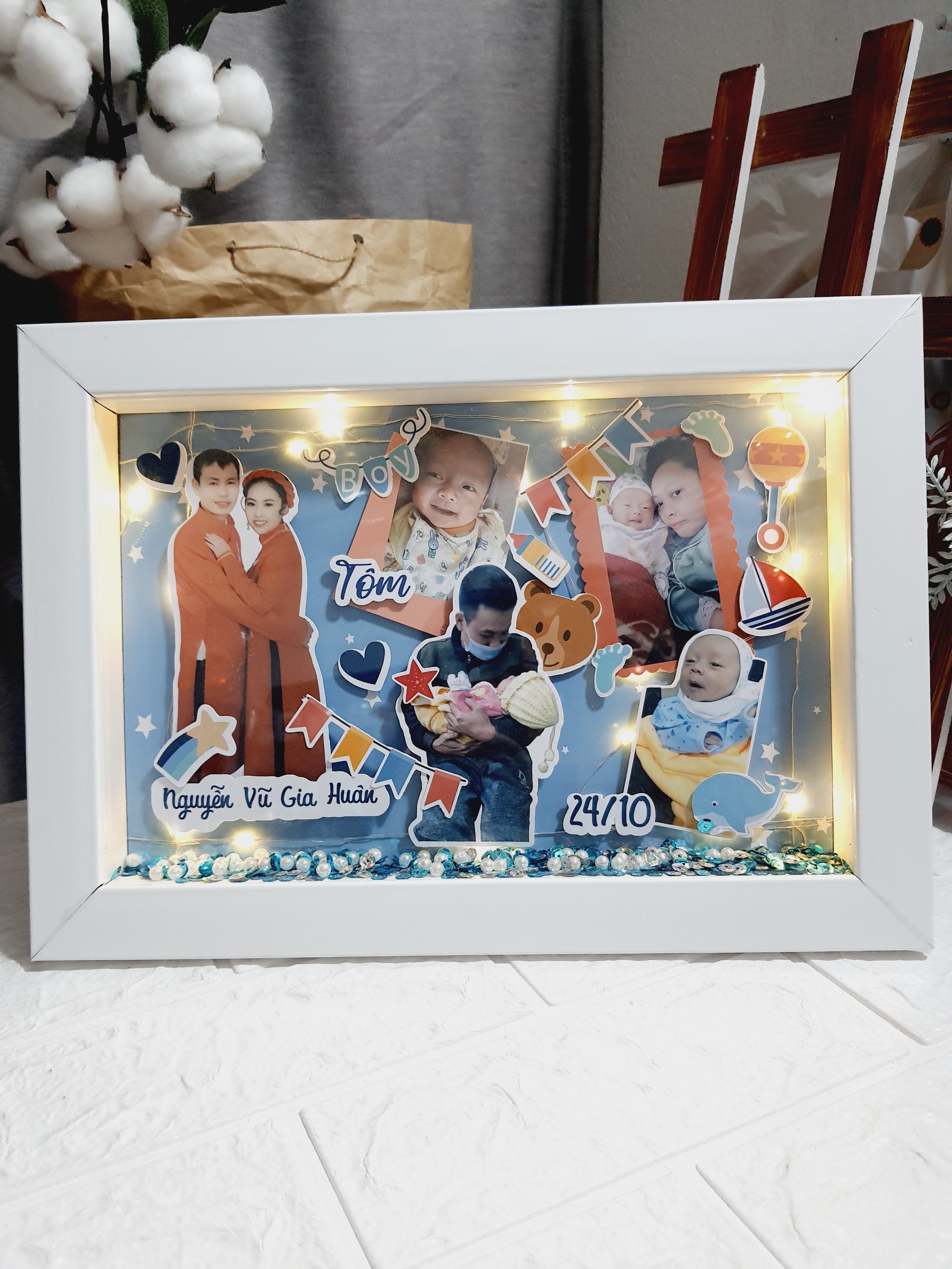 khung 3D khung vát lòng trong 20×30 khung kép -sâu 3cm, chưa trang trí