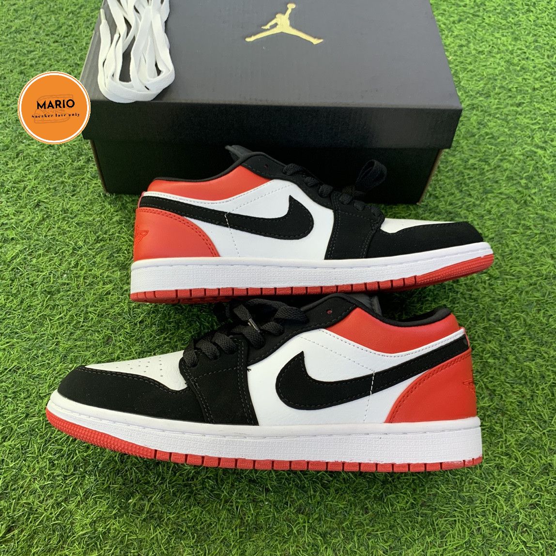 [VIDEO ẢNH THẬT+FREESHIP+HỘP] giầy thể thao Air Jordan cổ thấp low đỏ trắng thời trang nam nữ