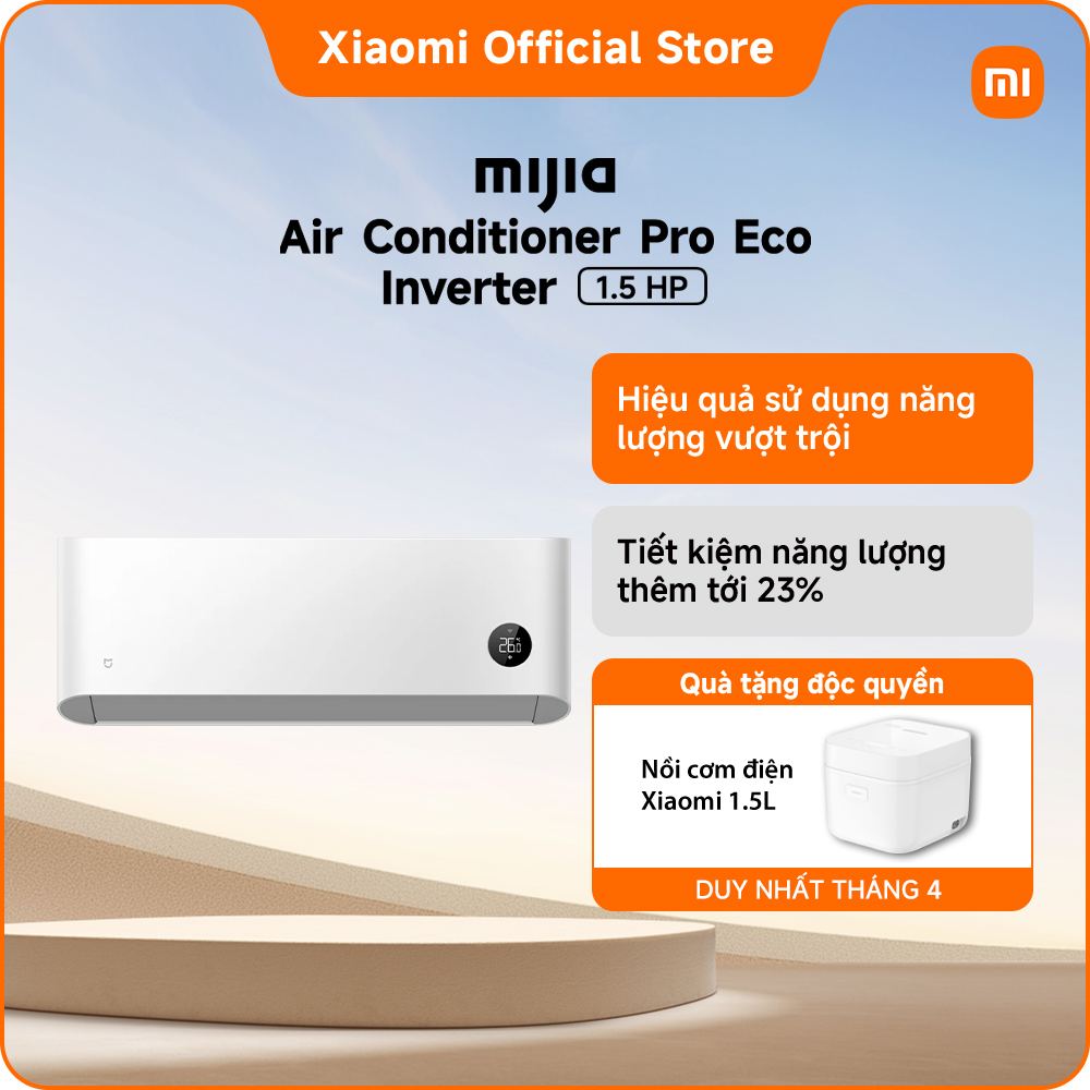 [New] Máy lạnh Bảo hành 3 năm | Điều hòa  Mijia Air Conditioner Pro Eco Inverter 1.5 HP | Hiệu quả sử dụng năng lượng vượt trội | Tiết kiệm năng lượng thêm tới | Chế độ tiết kiệm năng lượng AI của Mijia giúp tiết kiệm năng lượng vượt trội