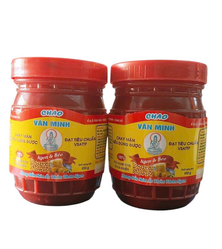 Chao đỏ Văn Minh 600gr/hũ lốc 2 hũ - chao nêm gia vị ướp thịt ngon béo như vịt nấu chao, giò heo hầm chao