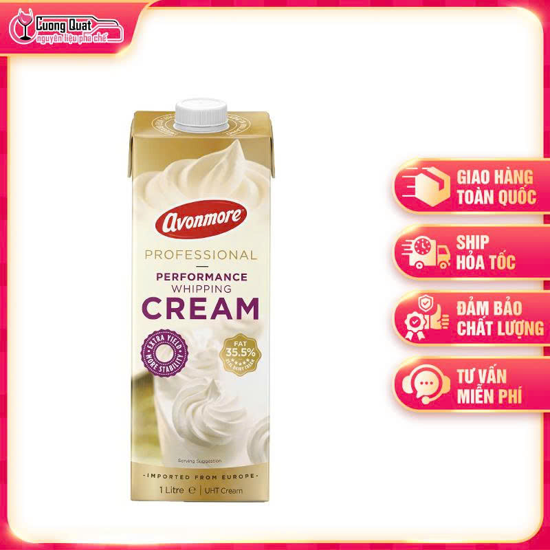 [HỎA TỐC] Whipping Cream Kem Đánh Bông Professional Avonmore - Hộp 1L
