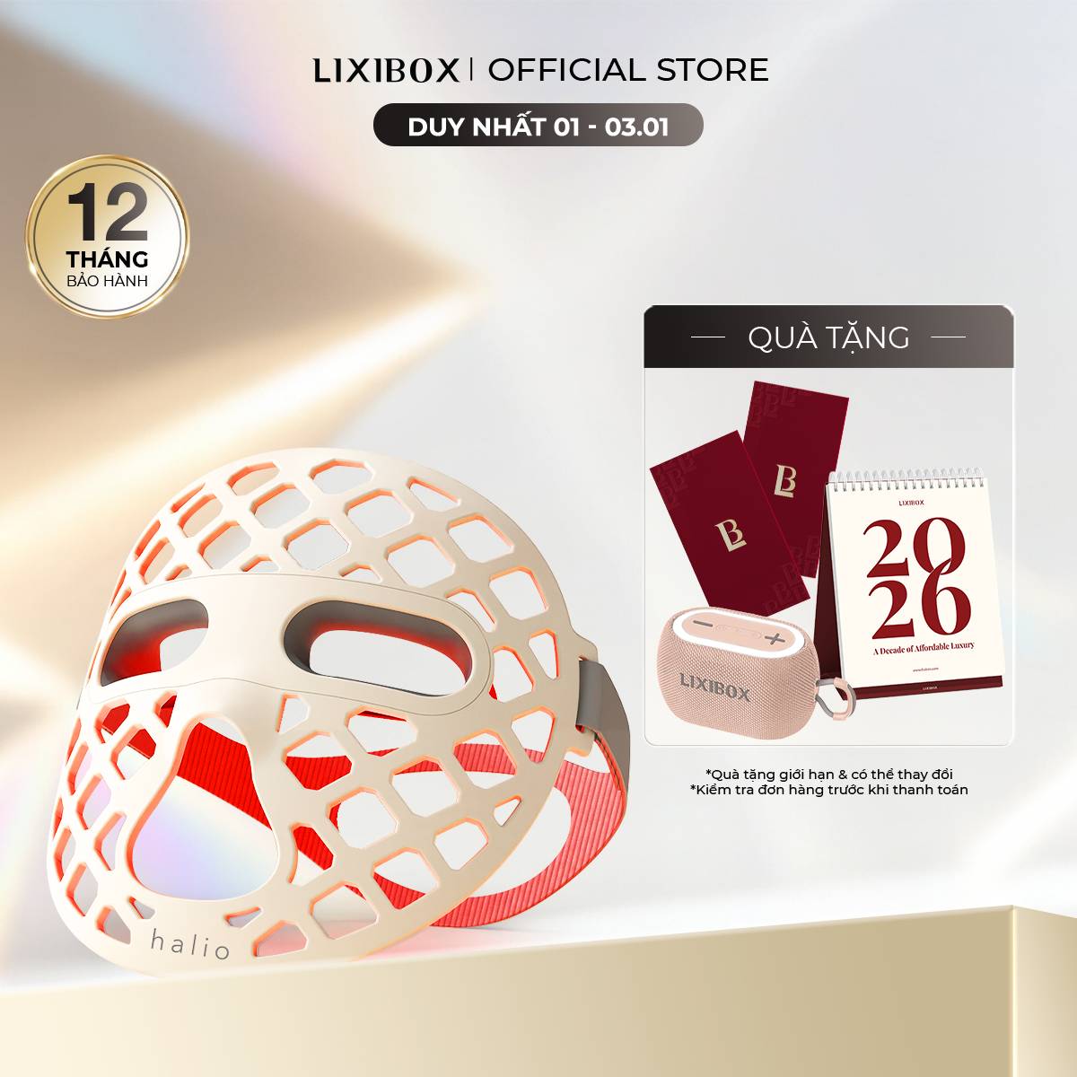   TƯNG BỪNG ĐÓN XUÂN  Mặt Nạ Ánh Sáng Sinh Học Tăng Sinh Collagen Giảm Mụn Săn Chắc Da Halio PureGlow Ultralite Silicone LED Face Mask 