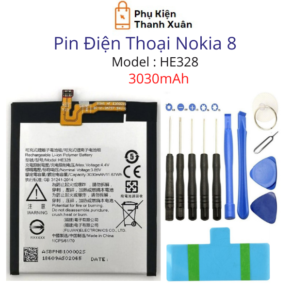 Pin nokia 8 he328 3000mah | hàng nhập khẩu | tặng kèm bộ tháo mở