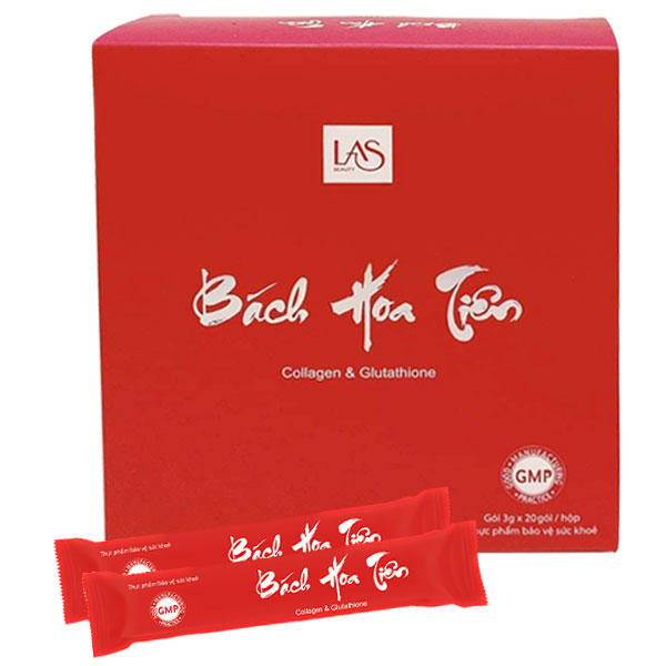 Collagen Bách hoa tiên,cân bằng nội tiết tố,làm đẹp da, thải độc, hộp 20 gói cốm mùi thơm dễ uống